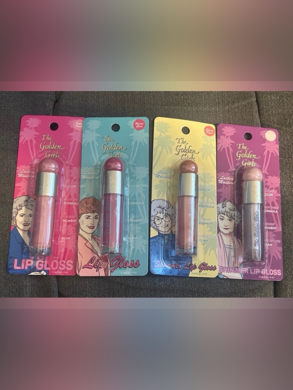 The Golden Girls Shimmer Lip Gloss Collection - Pink, Coral, Mauve, Purple